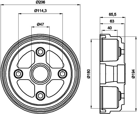 HELLA PAGID Piduritrummel 8DT 355 300-541